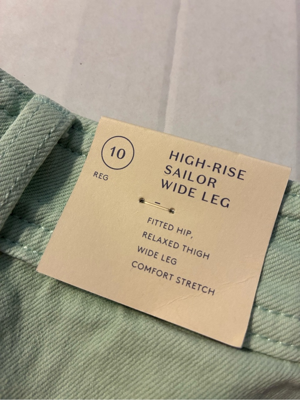 NWT Universal Thread Sailor Wide-Leg High-Rise Jeans Mint Green Women’s size 10 - Picture 2 of 7
